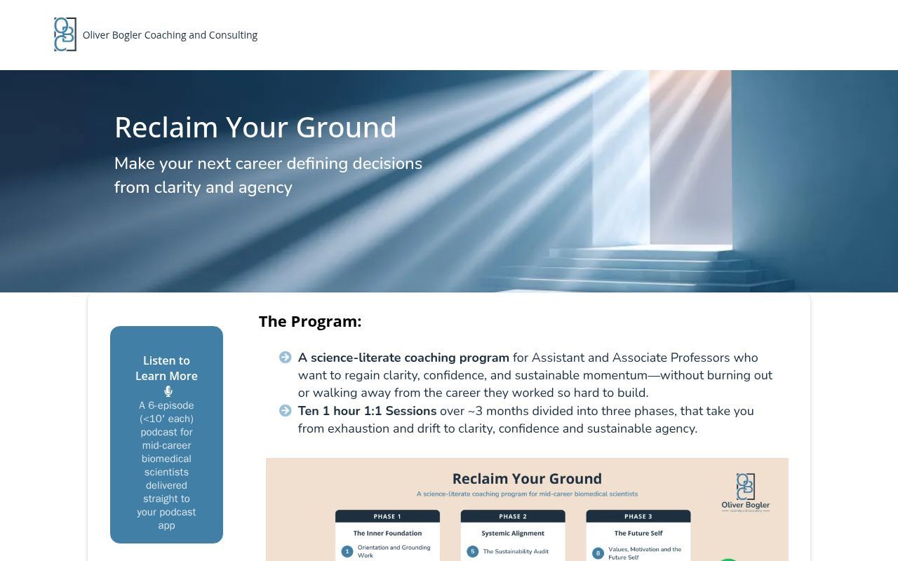 Homepage screenshot of reclaim.bogler.cc