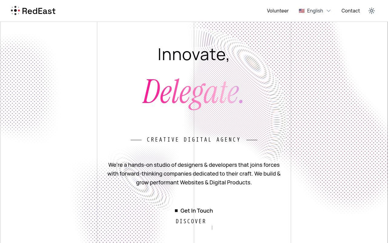 Homepage screenshot of redeast.agency