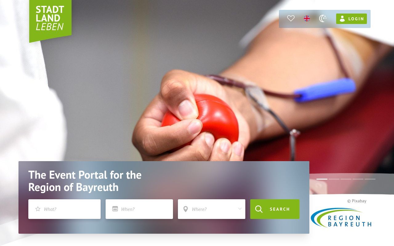 Homepage screenshot of region-bayreuth.de