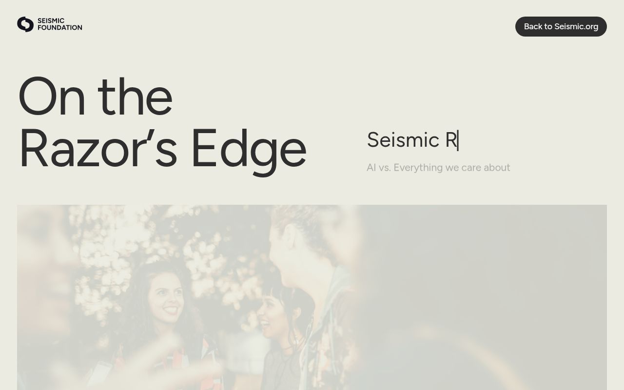 Homepage screenshot of report2025.seismic.org