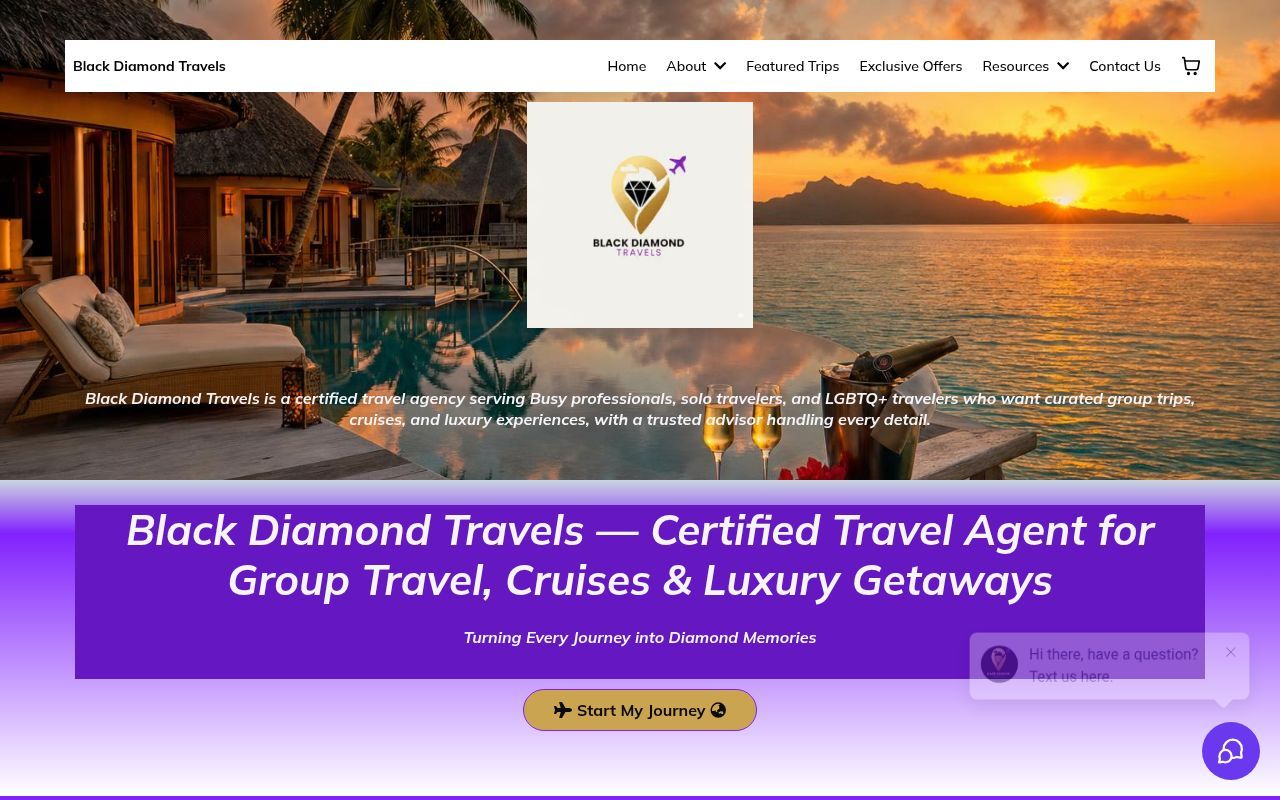 Homepage screenshot of resorts-cruises.com