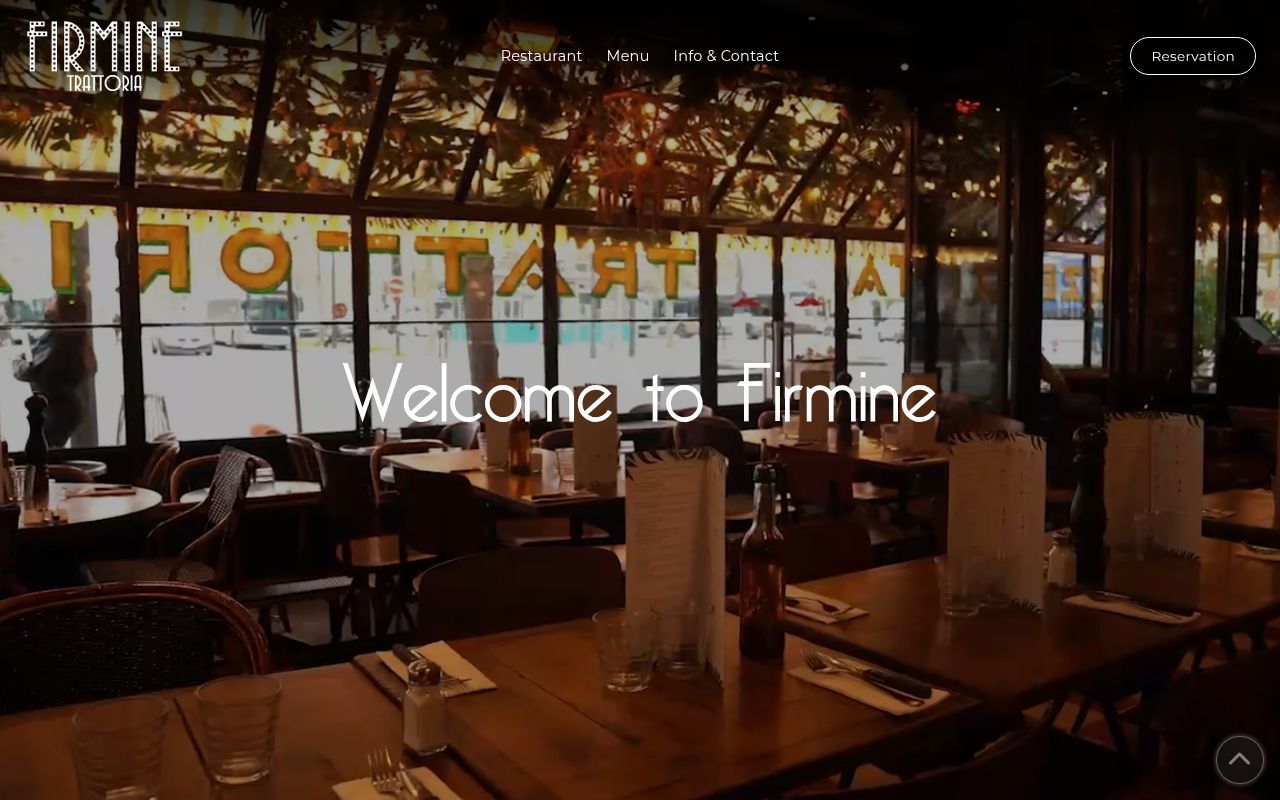 Homepage screenshot of restaurant-firmine.fr