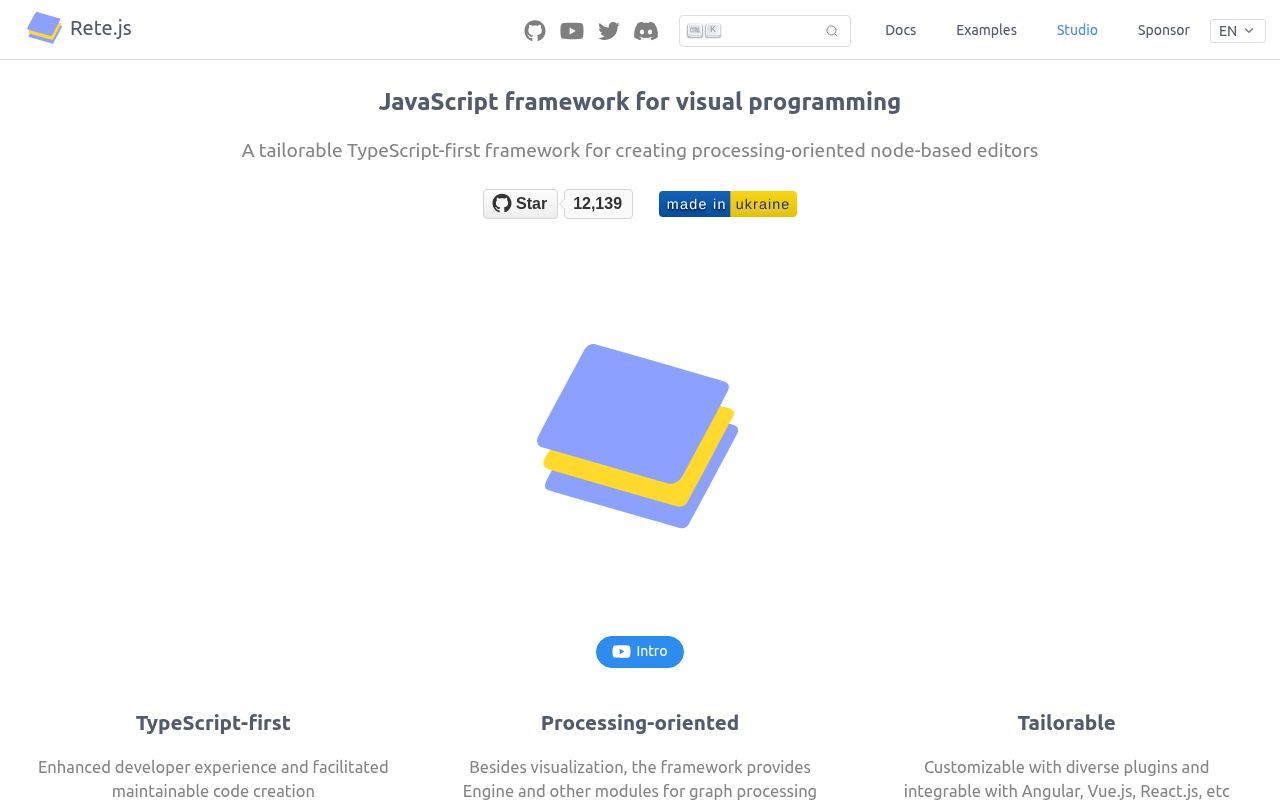 Homepage screenshot of retejs.org