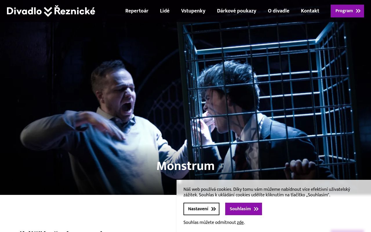 Homepage screenshot of reznicka.cz