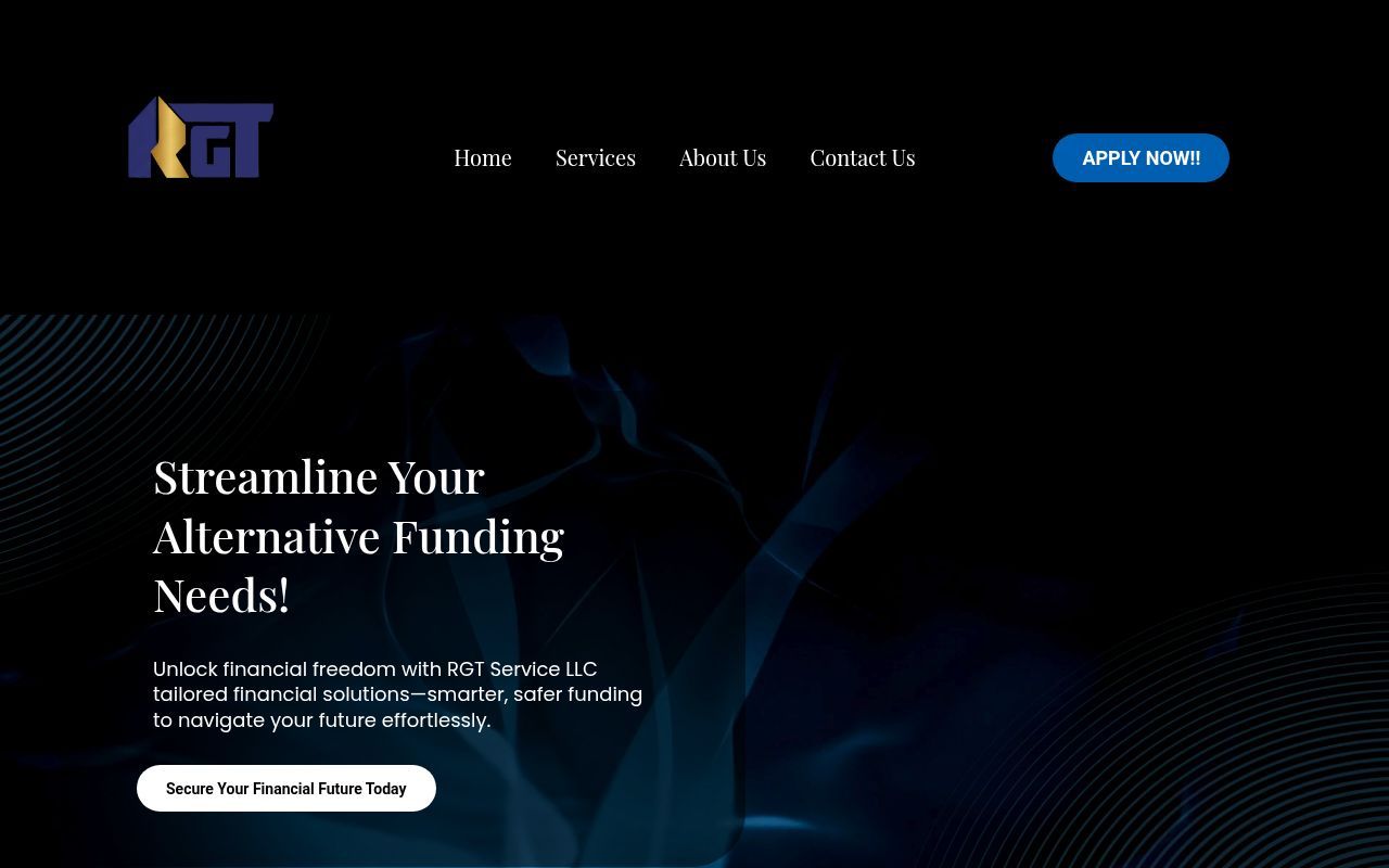 Homepage screenshot of rgt.services