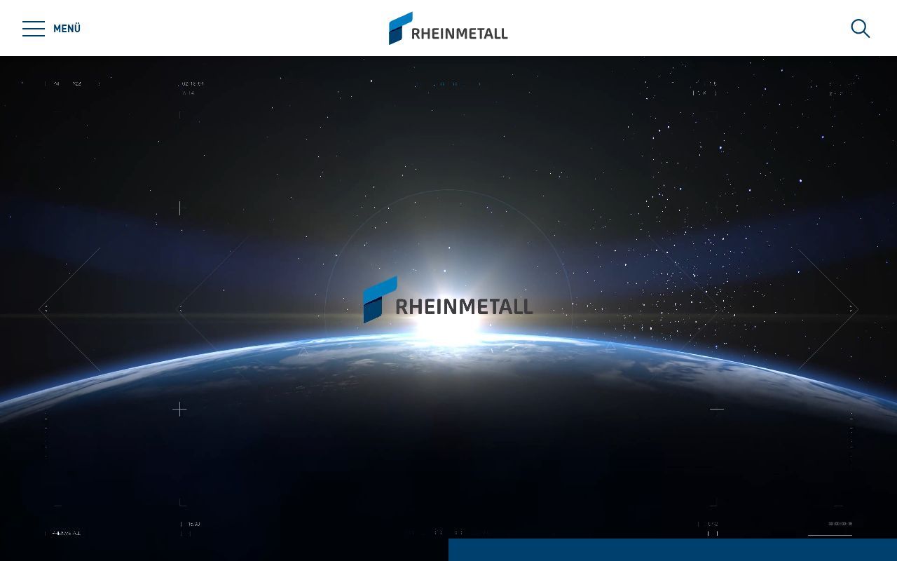 Homepage screenshot of rheinmetall.com