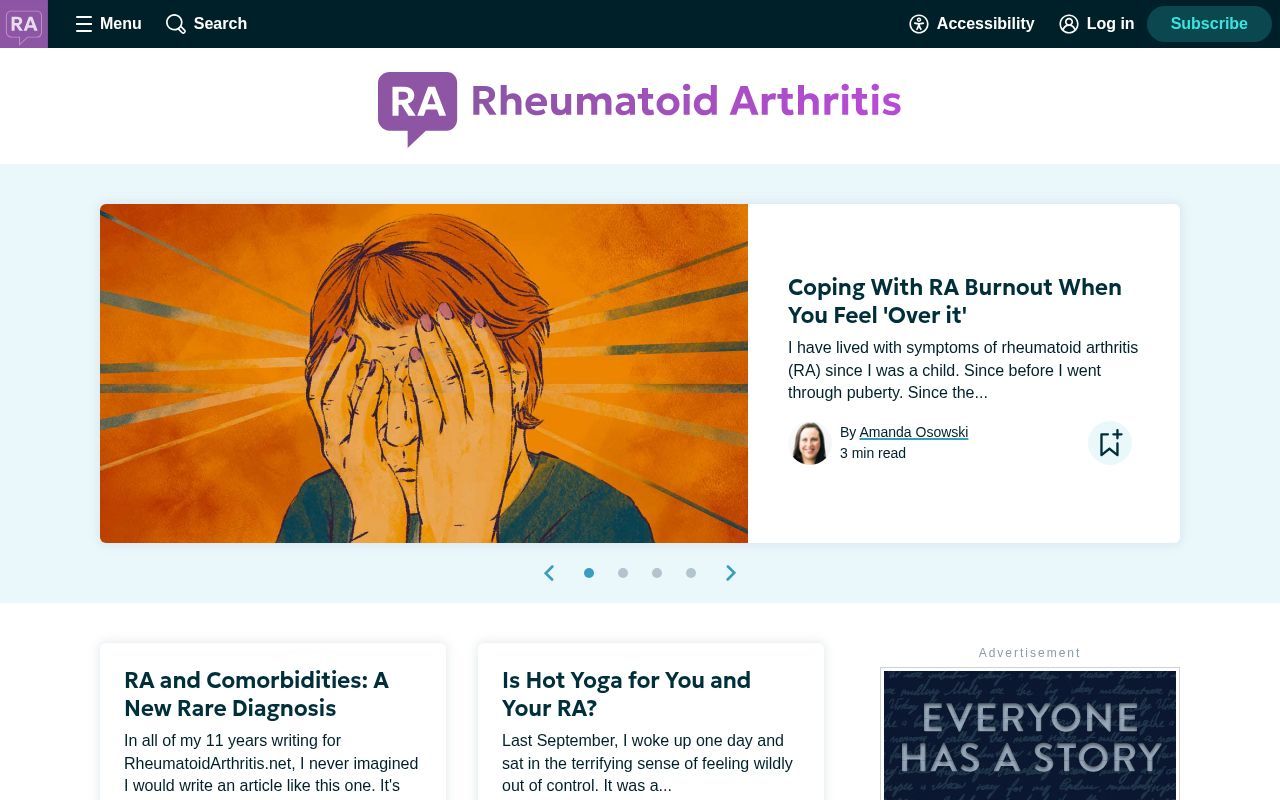 Homepage screenshot of rheumatoidarthritis.net
