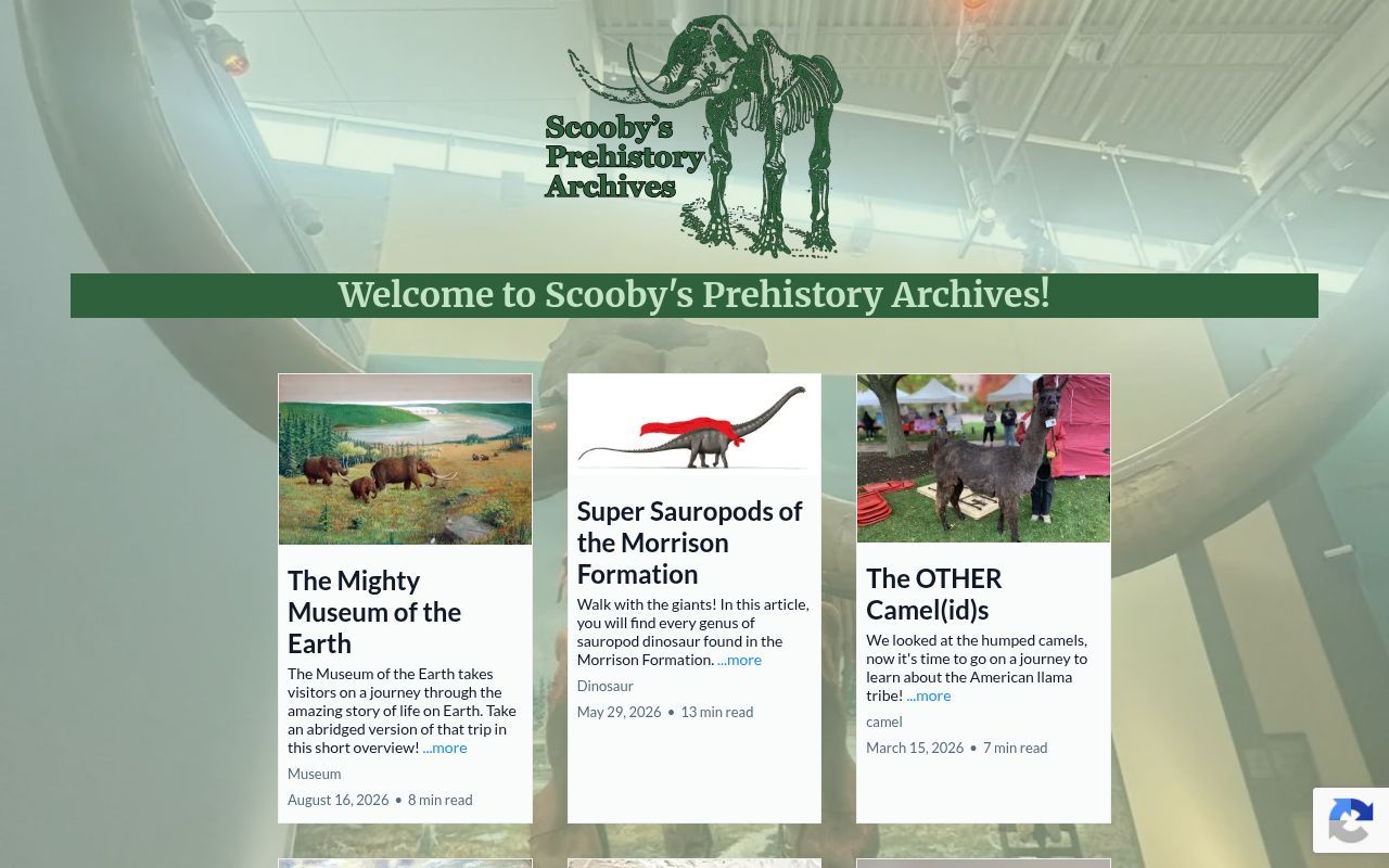 Homepage screenshot of richiethedino.com