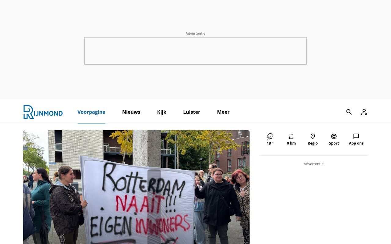 Homepage screenshot of rijnmond.nl