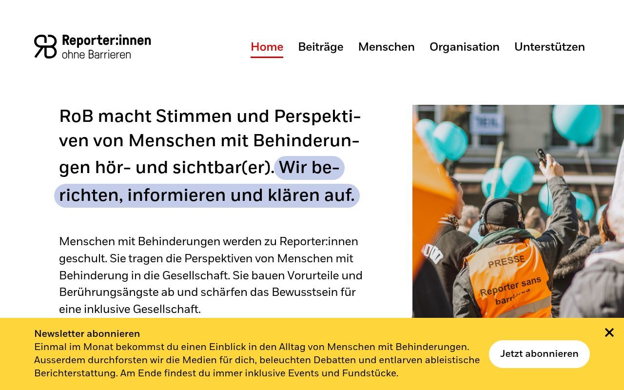 Homepage screenshot of rob.ch