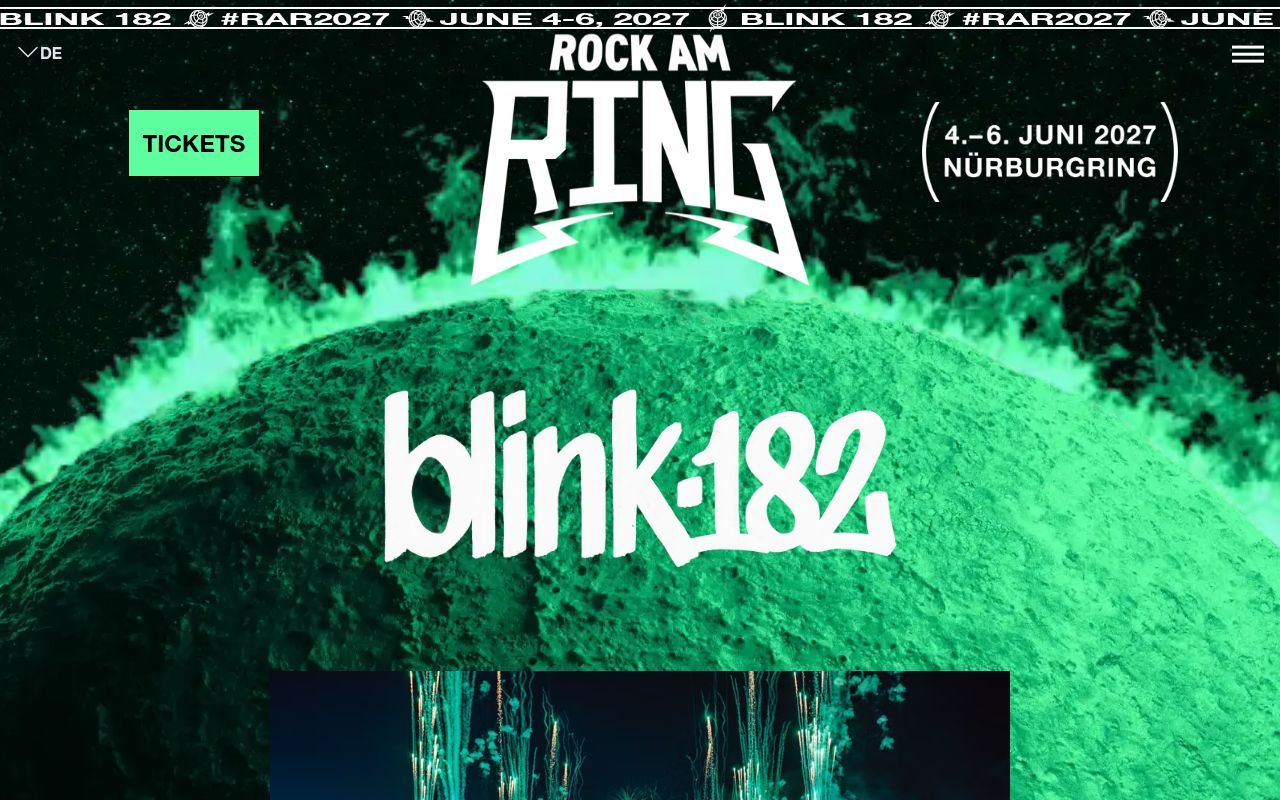 Homepage screenshot of rock-am-ring.com