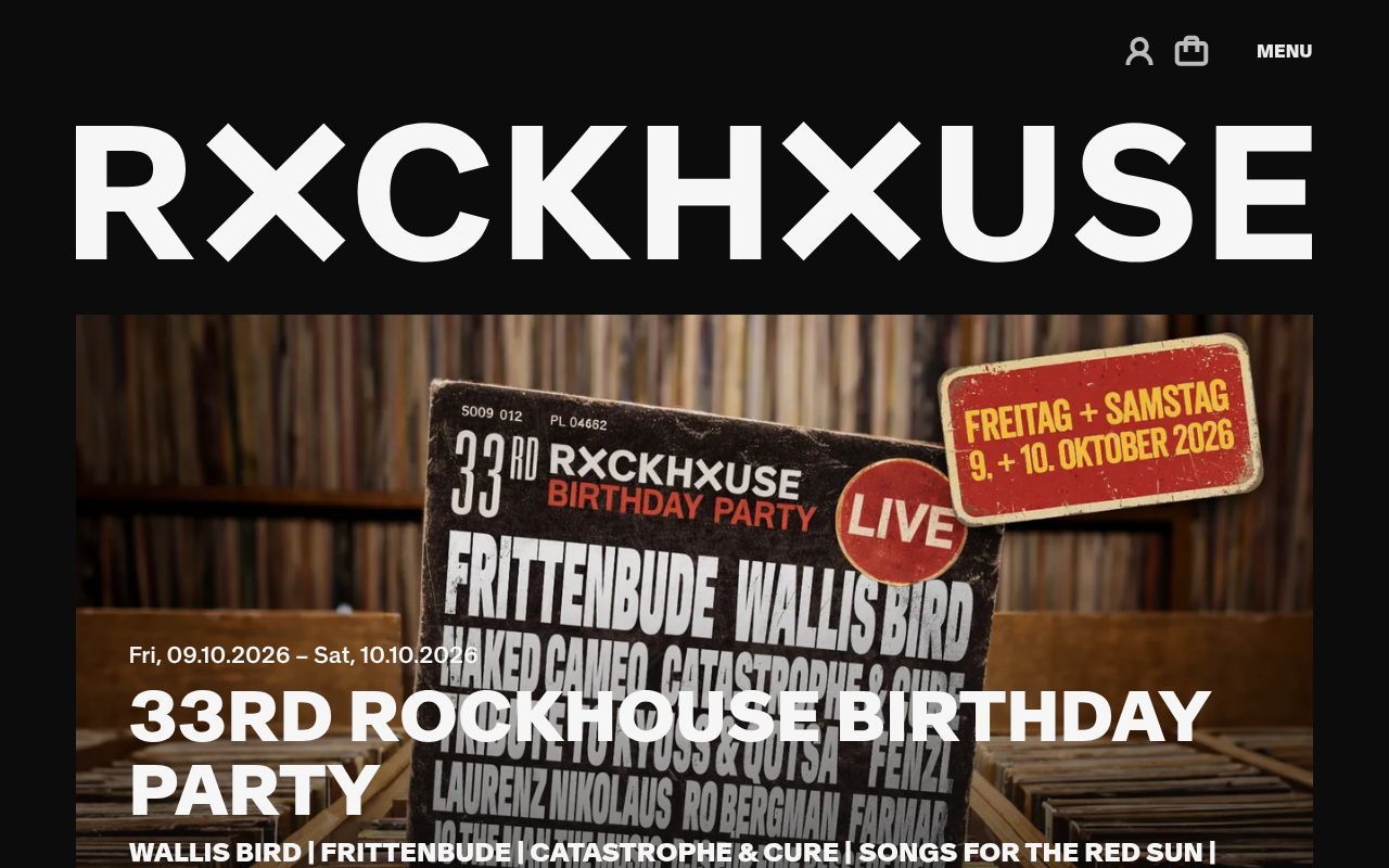 Homepage screenshot of rockhouse.at