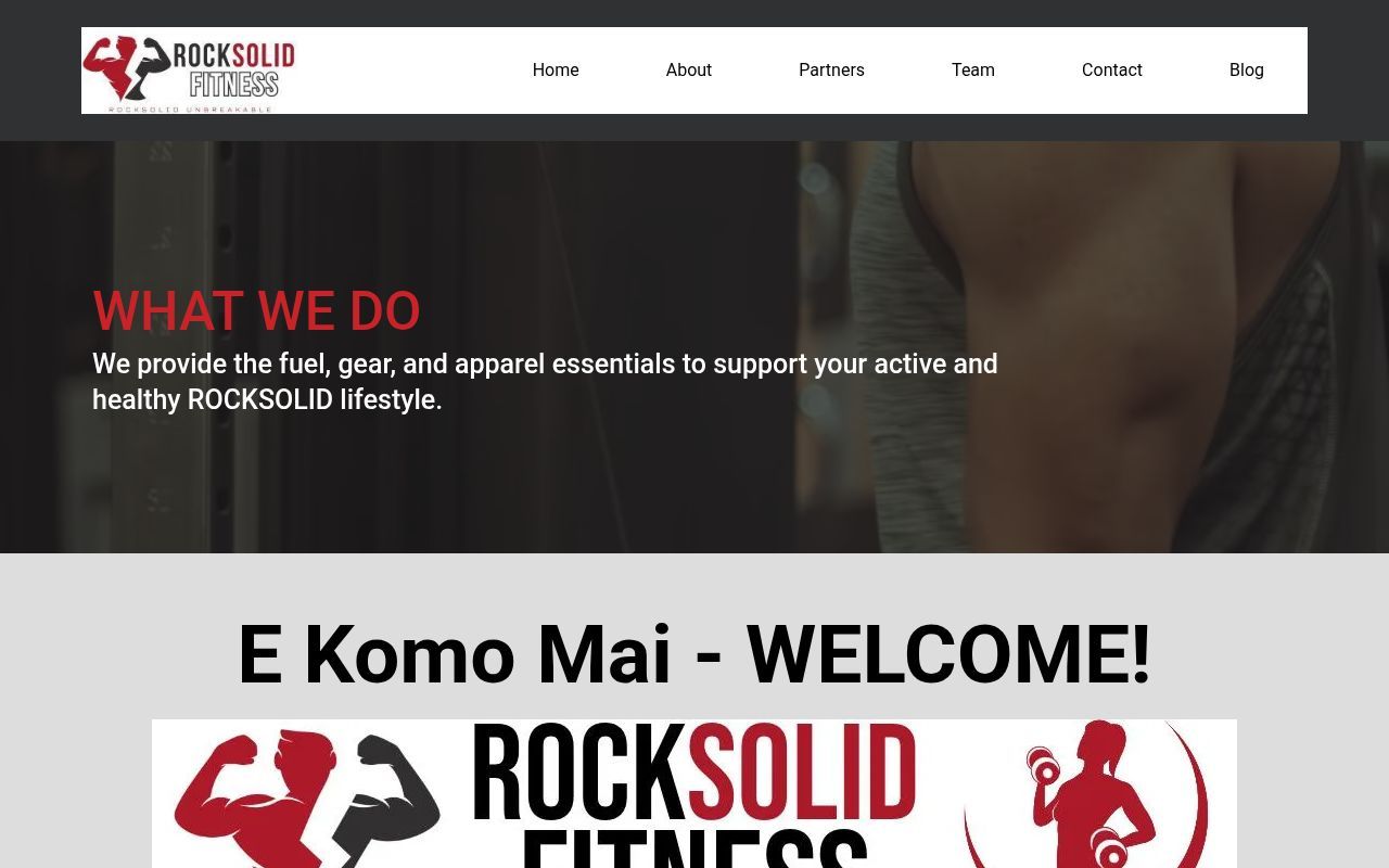 Homepage screenshot of rocksolid-fit.com.