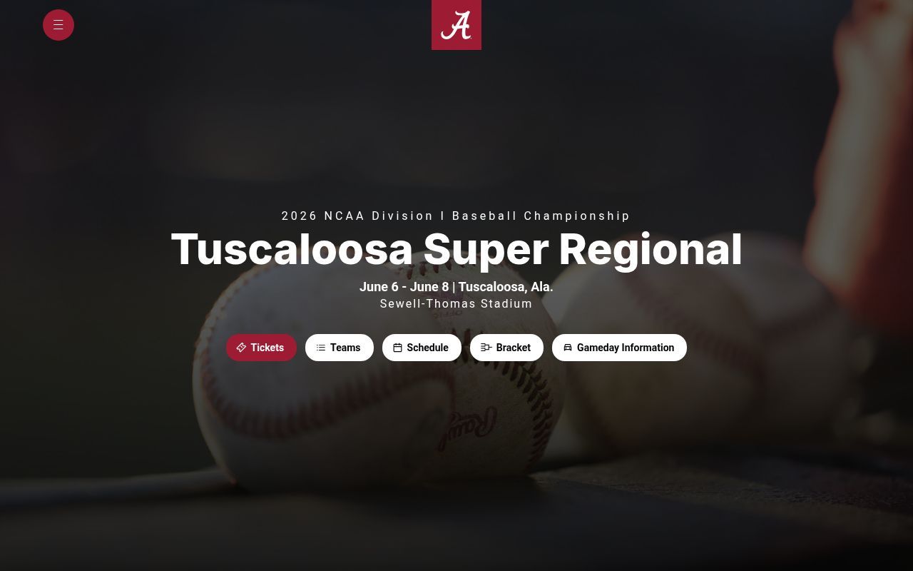 Homepage screenshot of rolltide.com