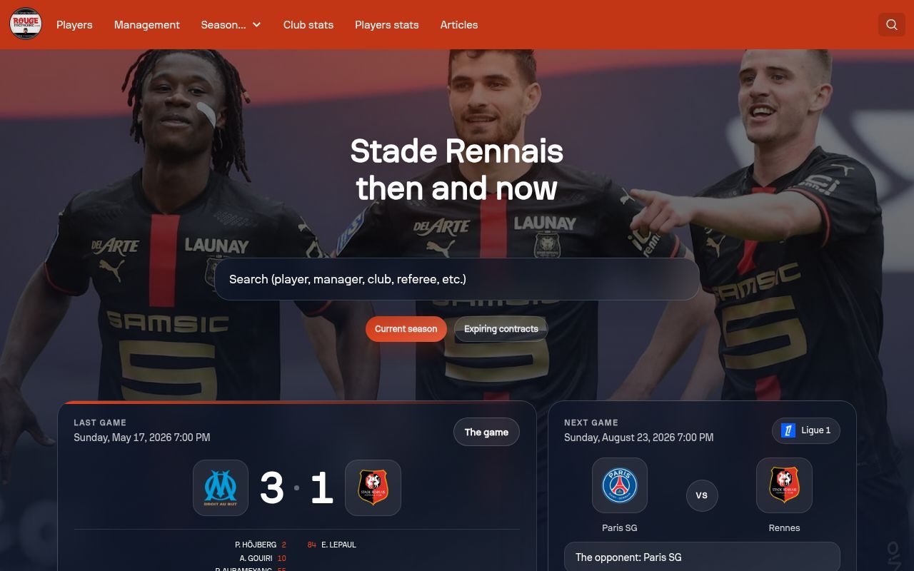 Homepage screenshot of rougememoire.com