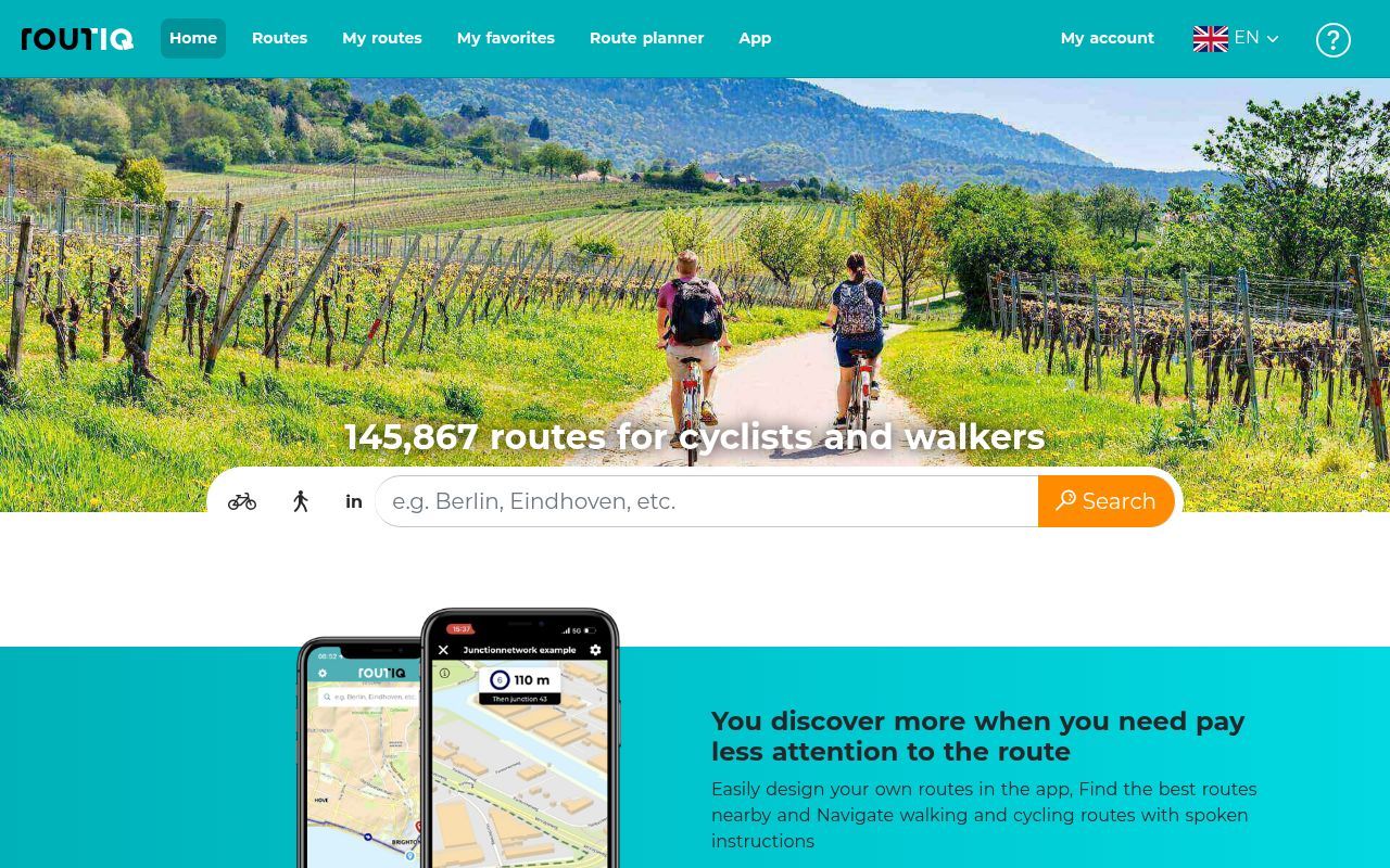 Homepage screenshot of routiq.com