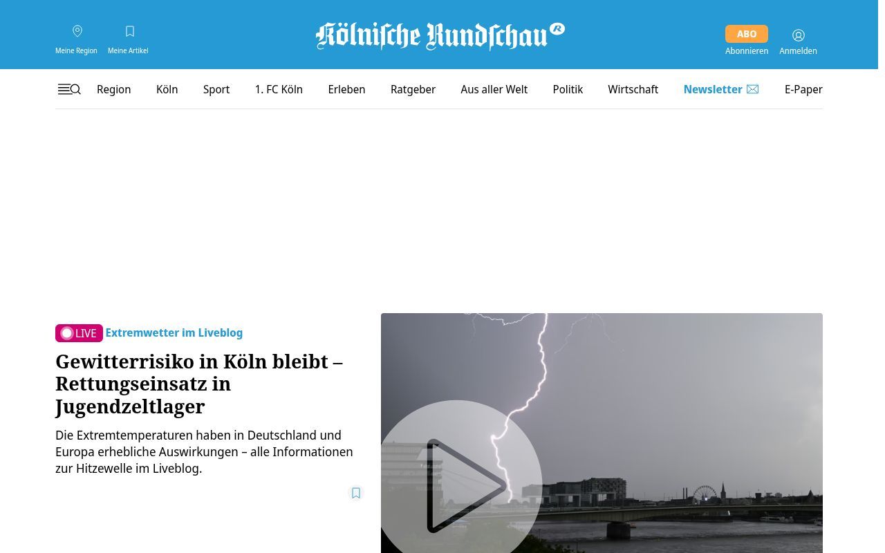 Homepage screenshot of rundschau-online.de