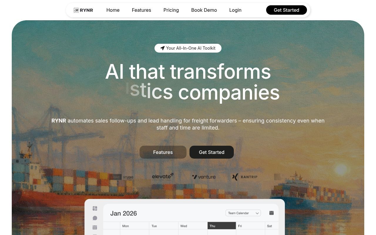 Homepage screenshot of rynr.io
