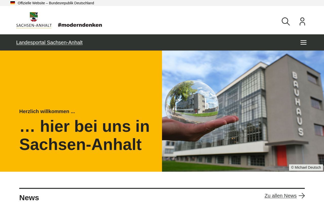 Homepage screenshot of sachsen-anhalt.de