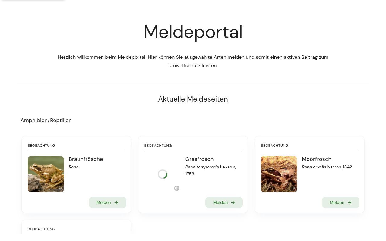 Homepage screenshot of sachsen.meldeportal.cloud