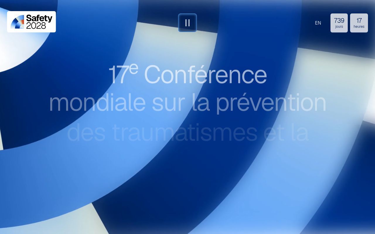 Homepage screenshot of safety2028.ca