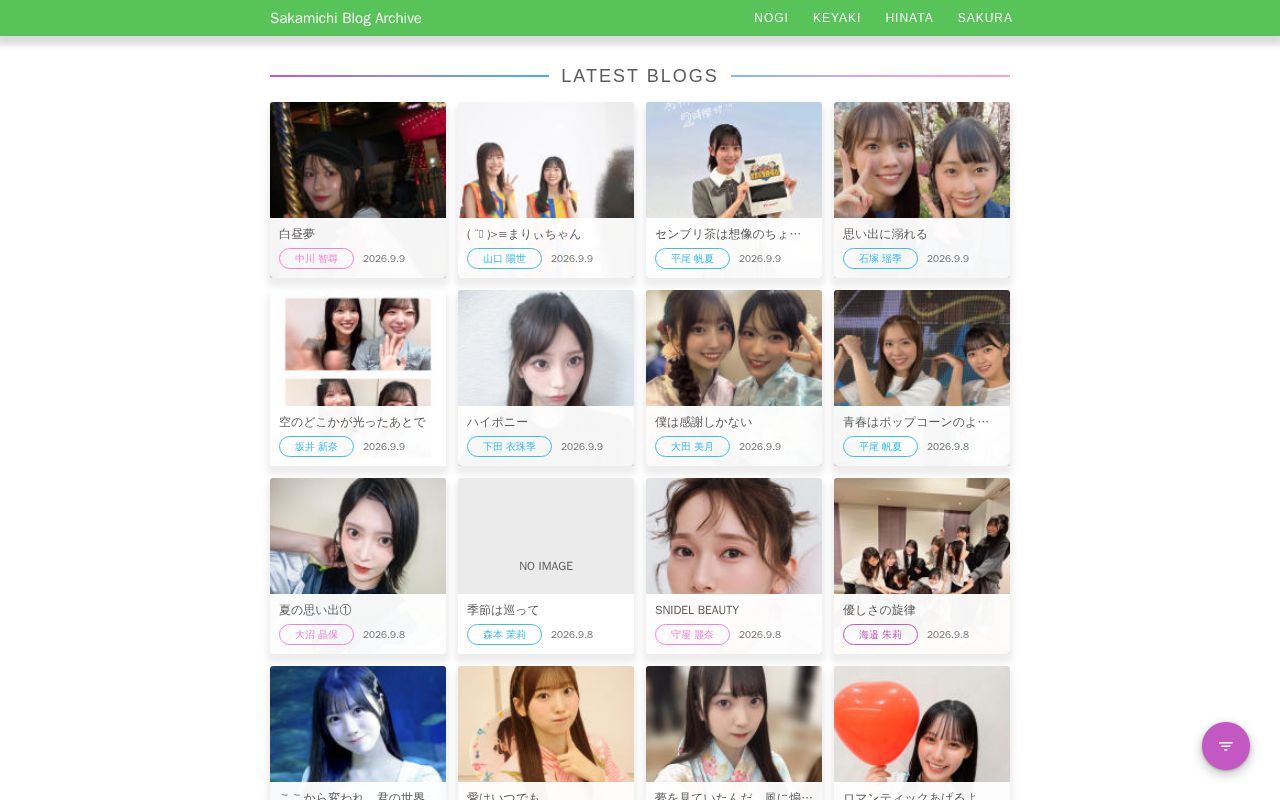 Homepage screenshot of sakamichi.co