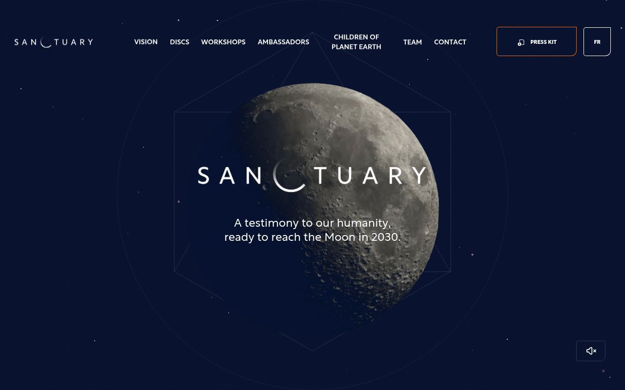 Homepage screenshot of sanctuaryonthemoon.com