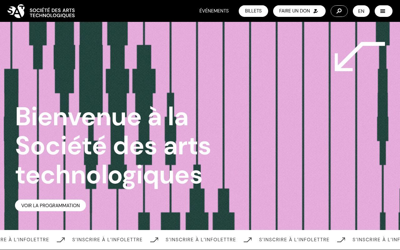 Homepage screenshot of sat.qc.ca