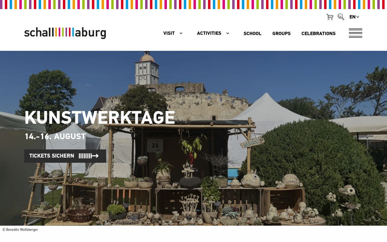 Homepage screenshot of schallaburg.at