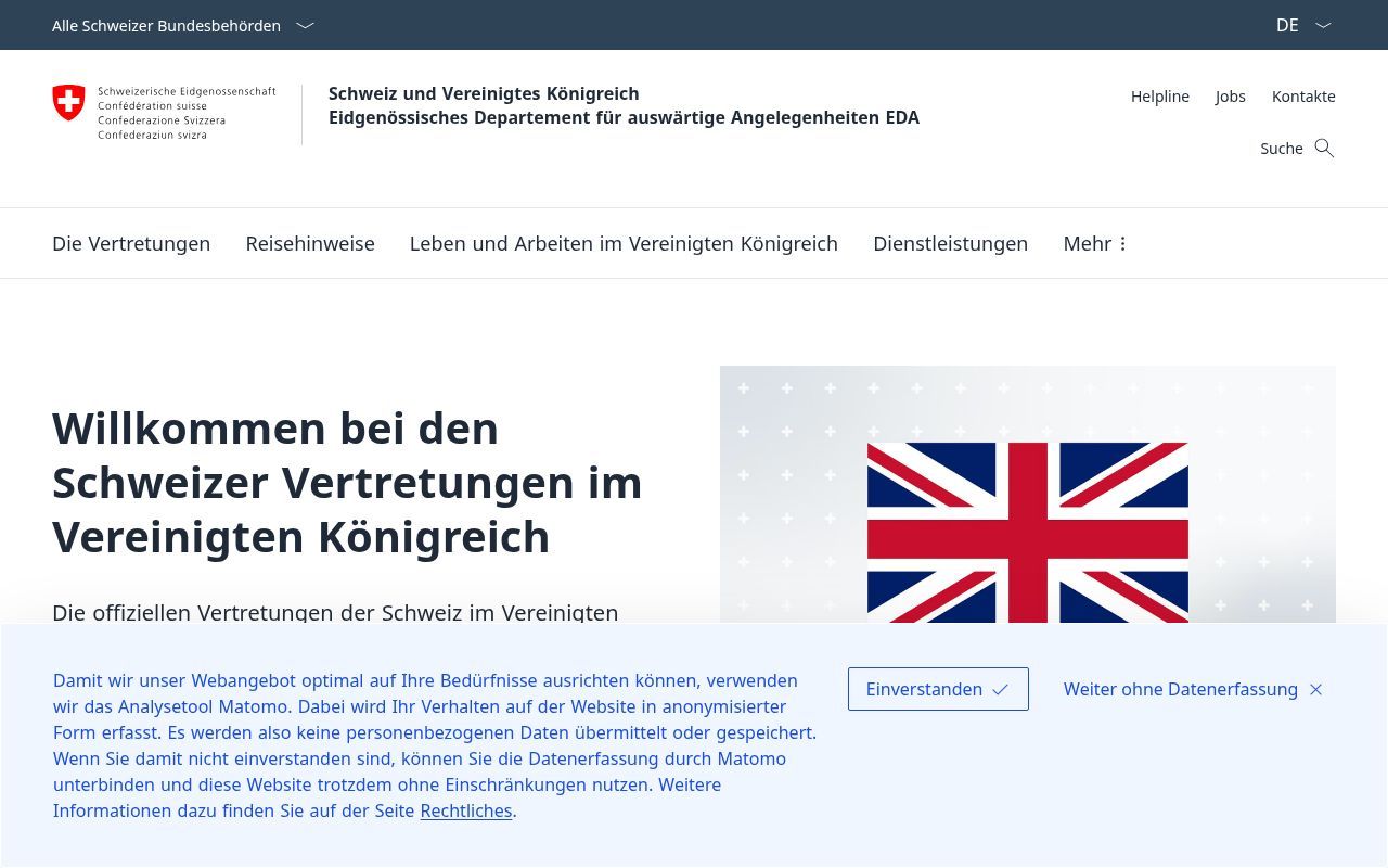 Homepage screenshot of schweiz-vereinigteskoenigreich.eda.admin.ch