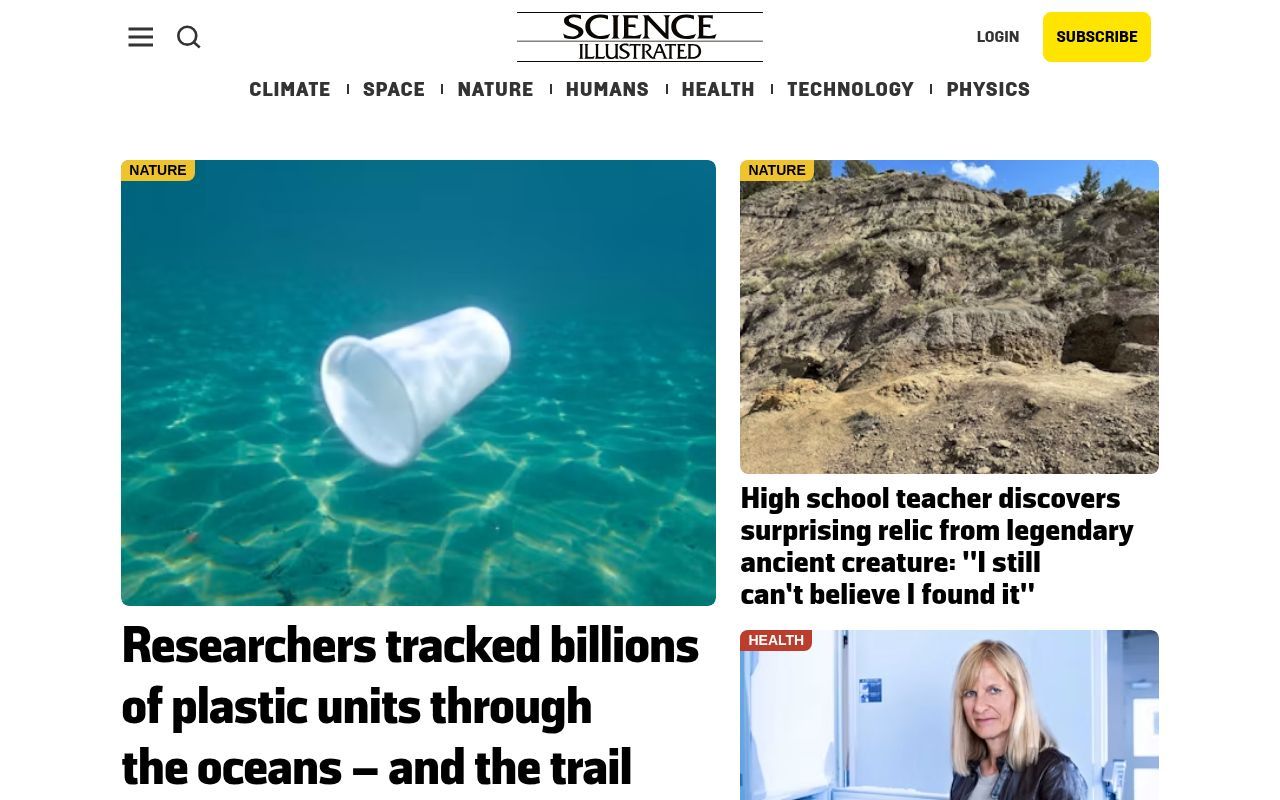 Homepage screenshot of scienceillustrated.com