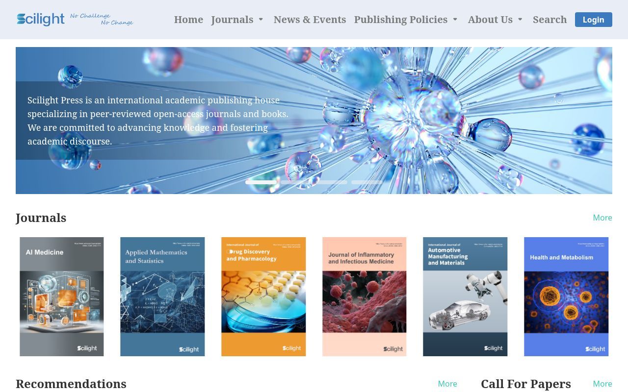 Homepage screenshot of sciltp.com