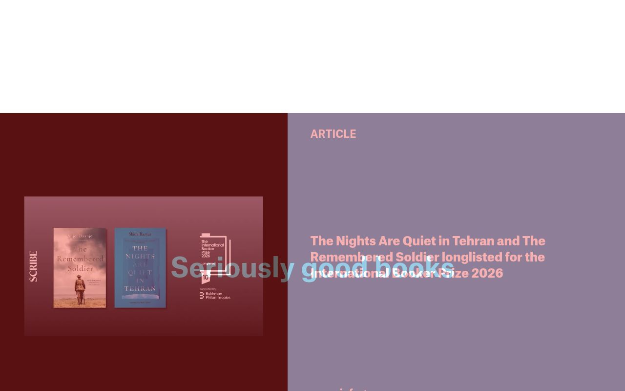 Homepage screenshot of scribepublications.co.uk