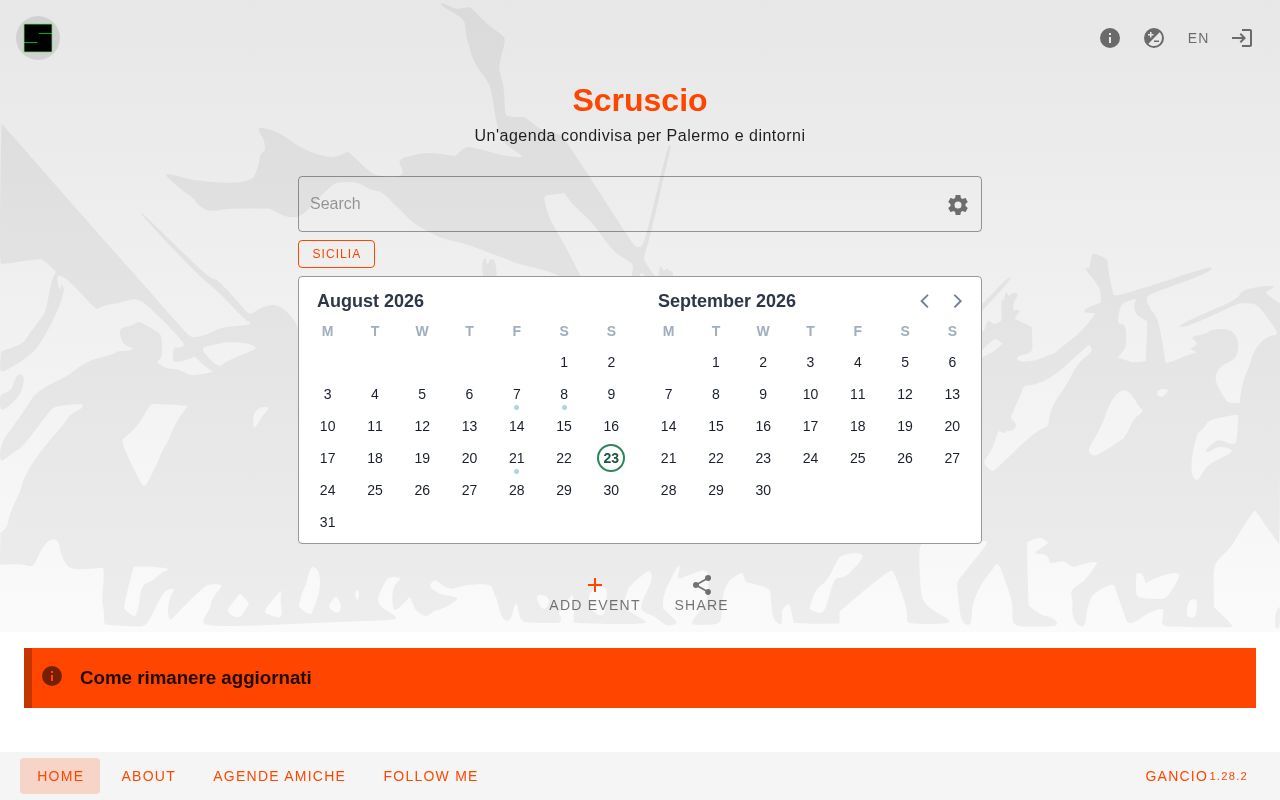 Homepage screenshot of scruscio.org
