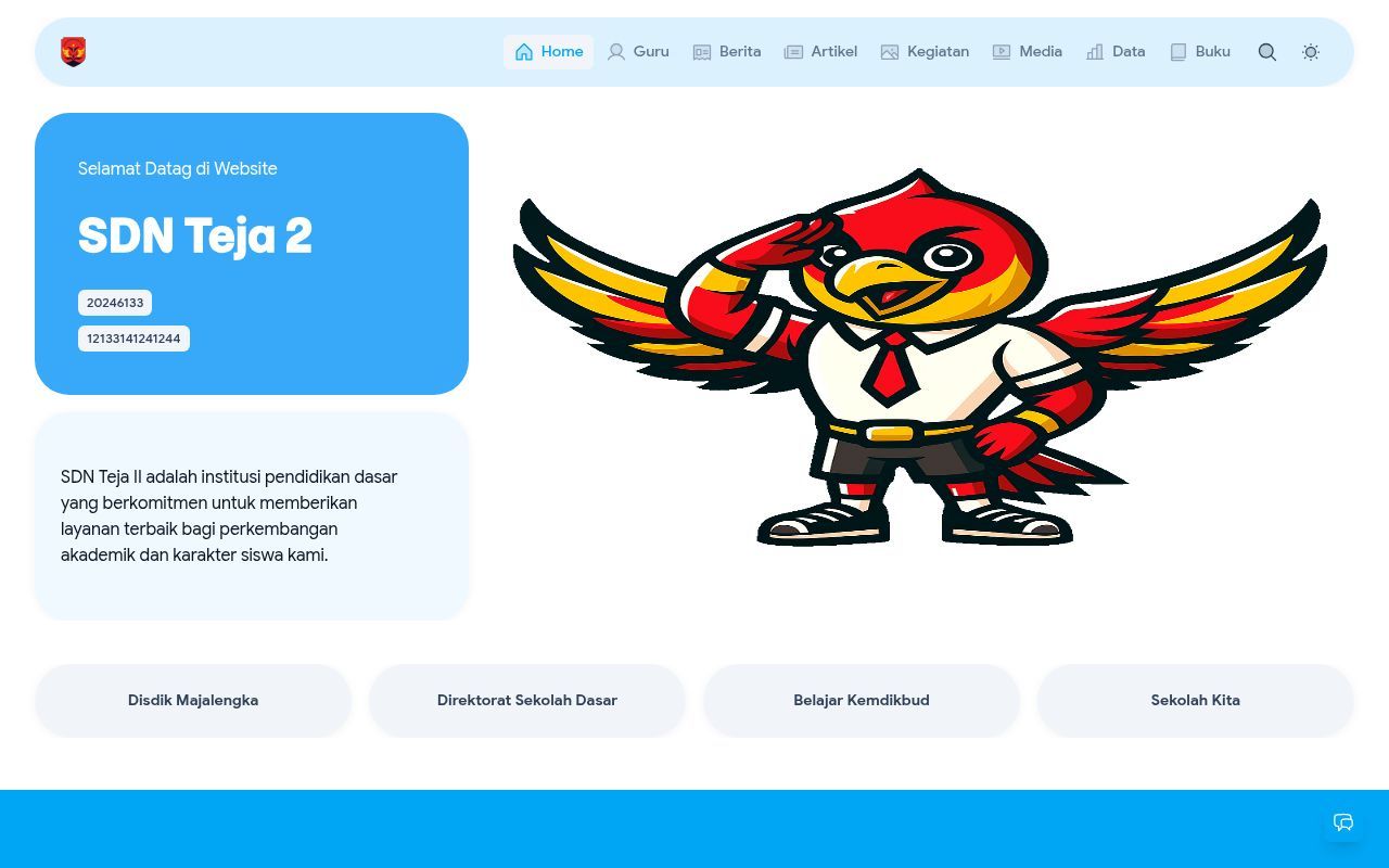 Homepage screenshot of sdnteja2.sch.id