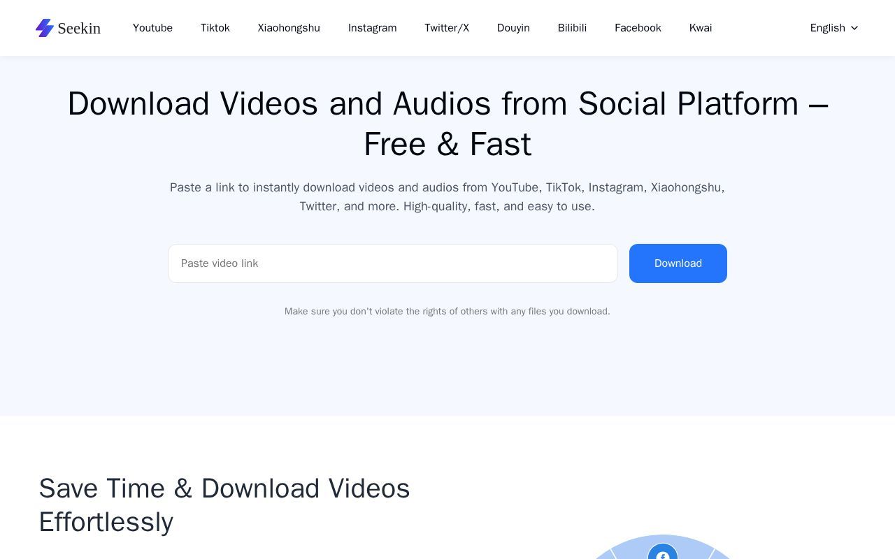 Homepage screenshot of seekin.ai