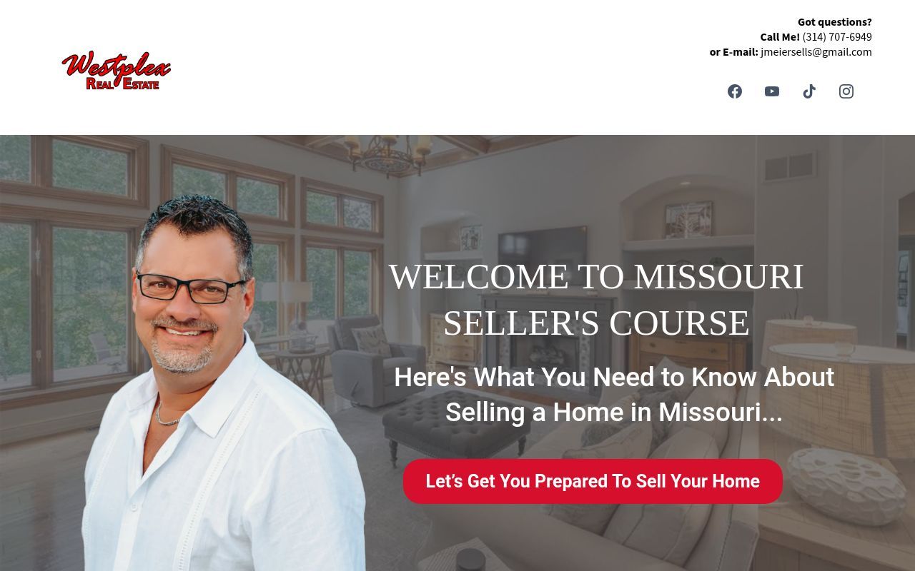 Homepage screenshot of sellercourse.johnmeiersells.com