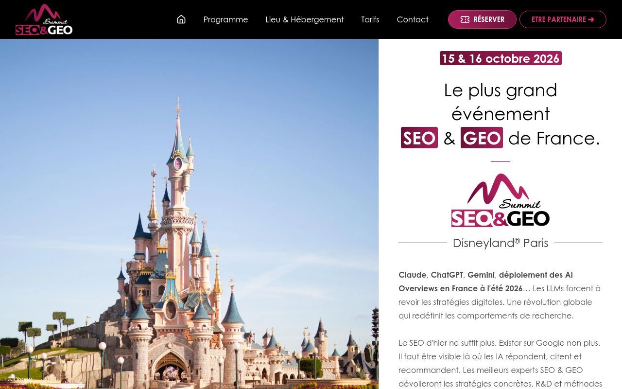Homepage screenshot of seo-summit.com
