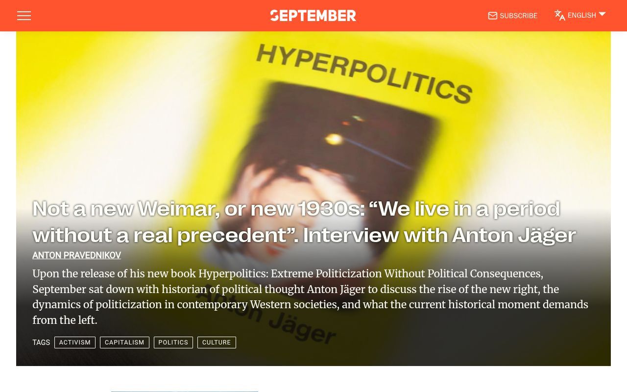 Homepage screenshot of september.media