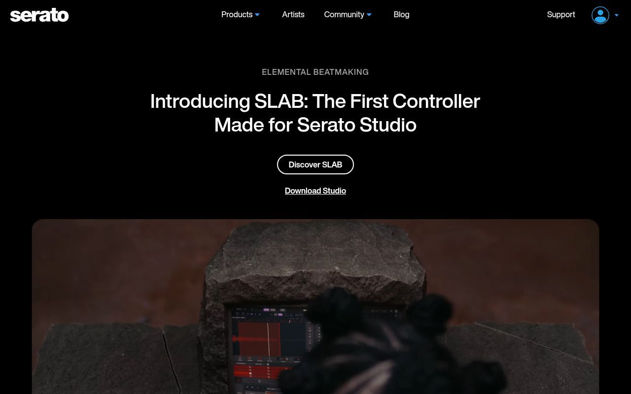 Homepage screenshot of serato.com