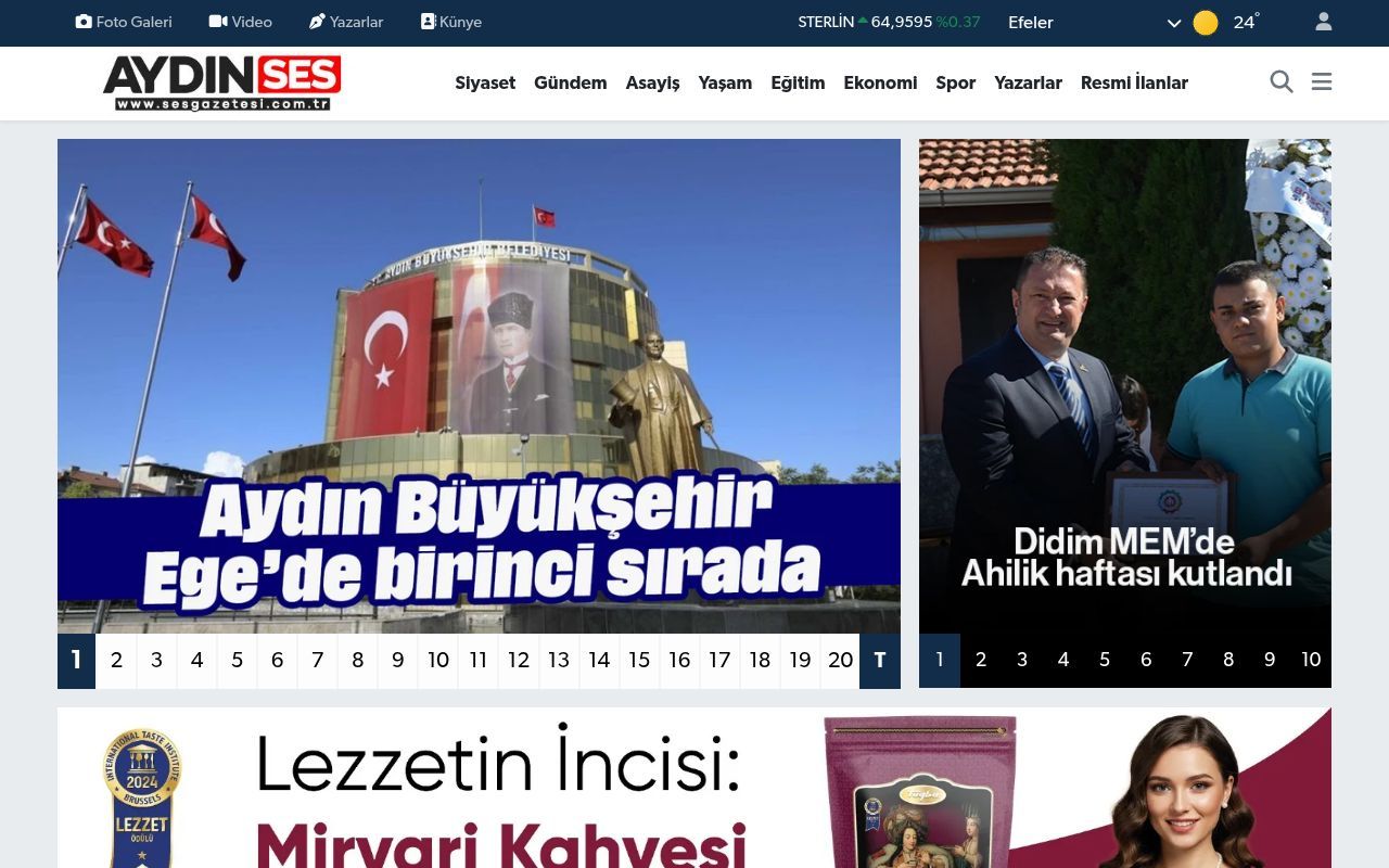 Homepage screenshot of sesgazetesi.com.tr