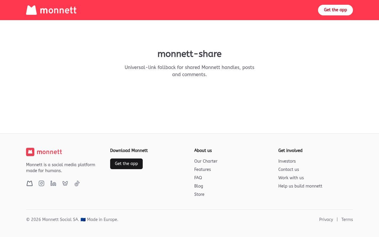 Homepage screenshot of share.monnett.social