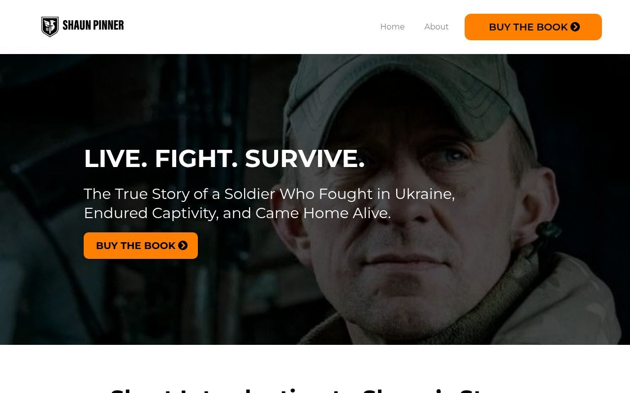 Homepage screenshot of shaunpinner.com