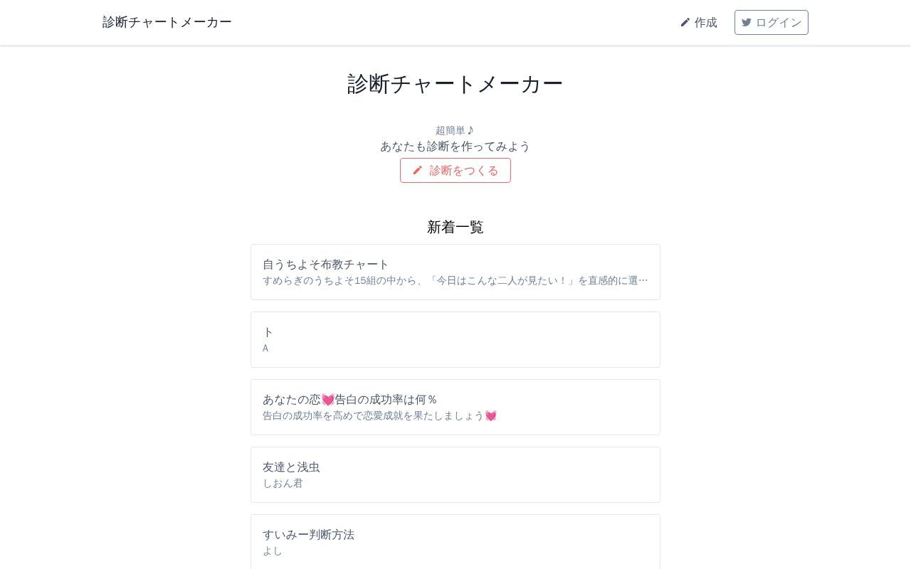 Homepage screenshot of shindan.vercel.app