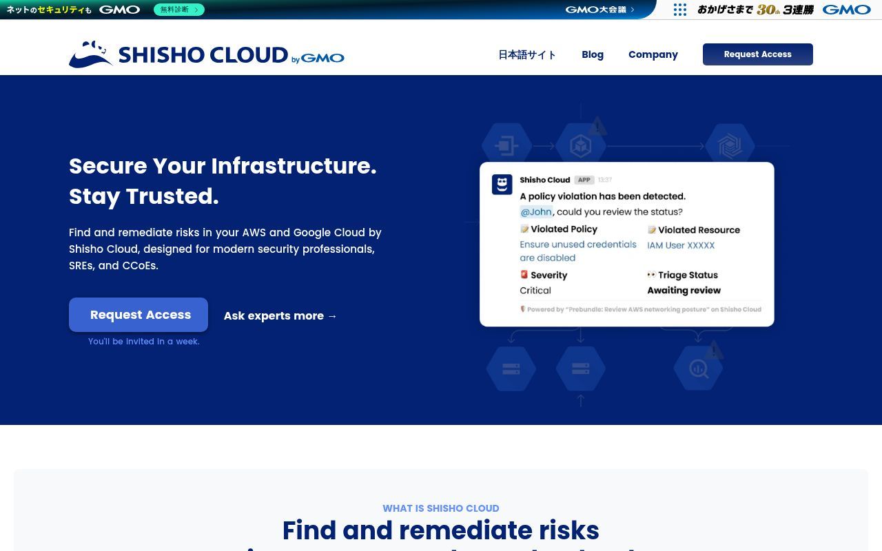 Homepage screenshot of shisho.dev