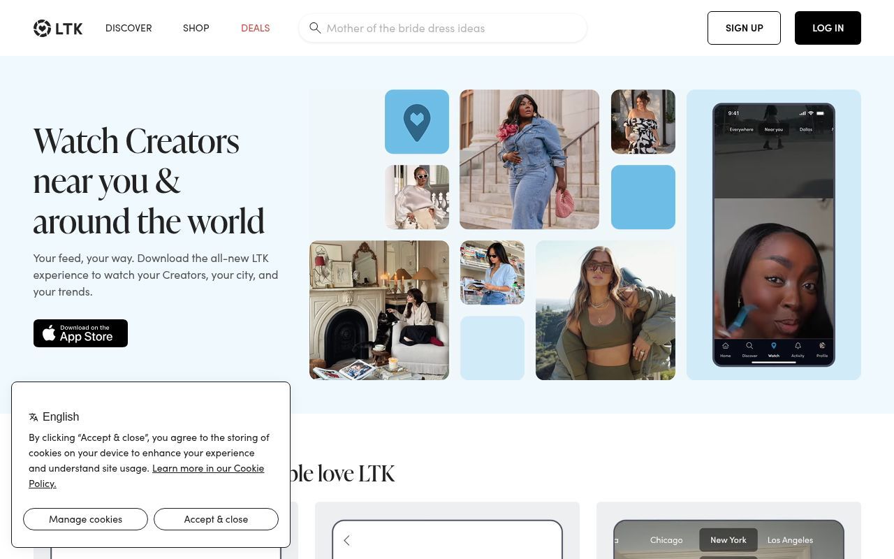 Homepage screenshot of shopltk.com