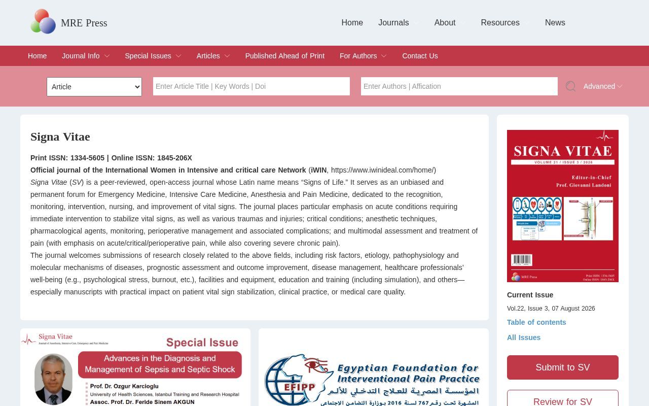 Homepage screenshot of signavitae.com