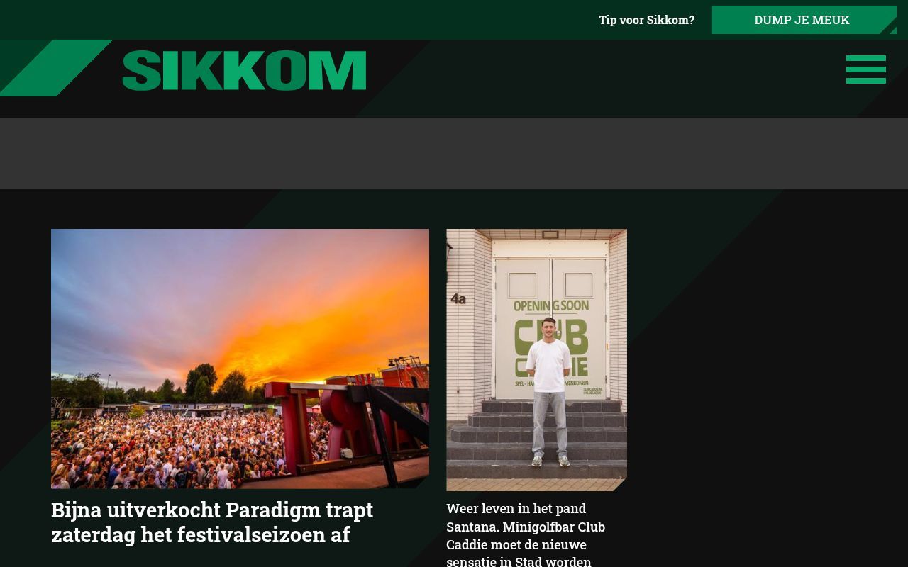 Homepage screenshot of sikkom.nl