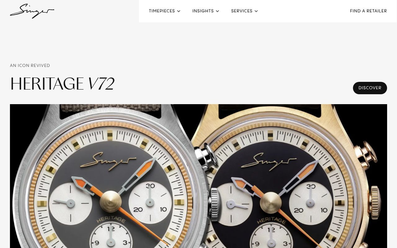 Homepage screenshot of singerreimagined.com