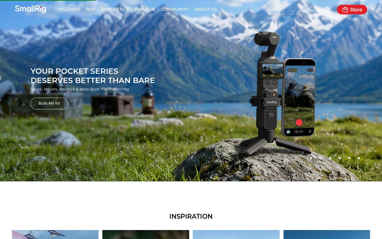 Homepage screenshot of smallrig.com